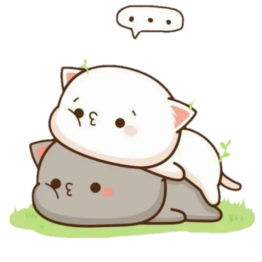 Telegram sticker  kawaii cat, kawaii hugs, lovely kawaii cats, kawaii cats love, kawaii cats a couple,