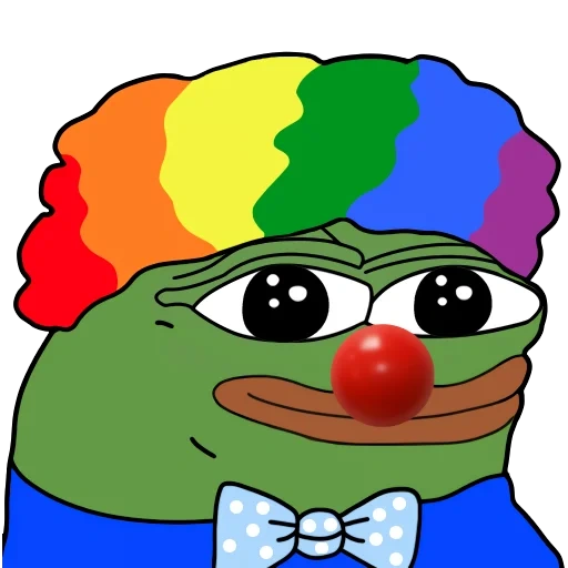 Telegram sticker  pepe frog, pepe clown, pepega clown, frog pepe clown, the frog pepe clown,