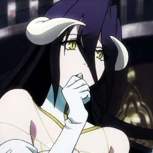 Telegram sticker  albedo, albedo, lunar albedo, albedo animation, anime lord albedo,