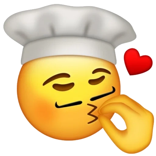 Telegram sticker  emoji, smiley, kiss emoji, emoji smileik, emoji cap the cook,
