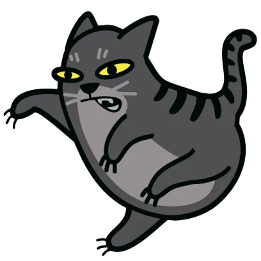Telegram sticker  cat, angry cat, bmp cats, cartoon cat, gray cat cartoon,