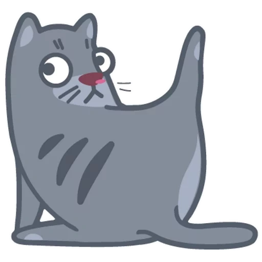 Telegram sticker  cat, cat, iconka cats, gray cat animation,