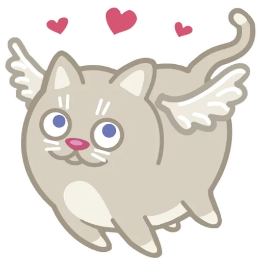 Telegram sticker  cat, animau, cats, icca cats, a cat's heart,