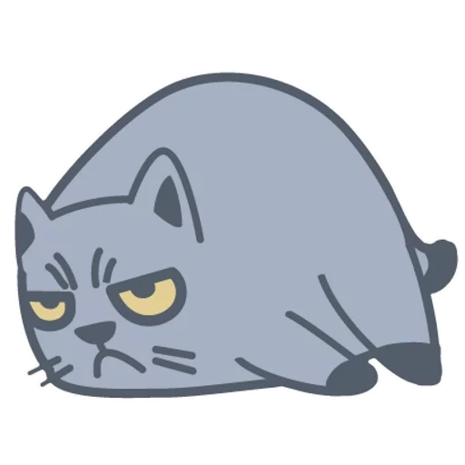 Telegram sticker  cat, puffy cat, gray cat, iconka cats, the cat cartoon,