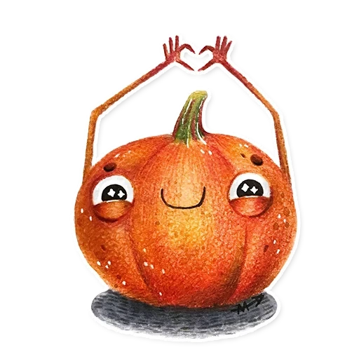 Telegram sticker  pumpkin, cute pumpkin, cute pumpkin,