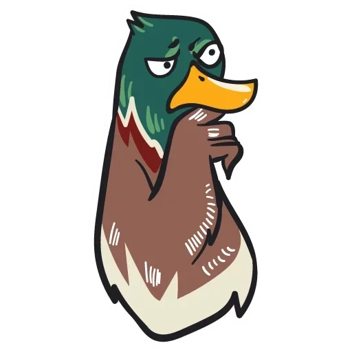 Telegram sticker  duck, pak duck, the drake is duck,
