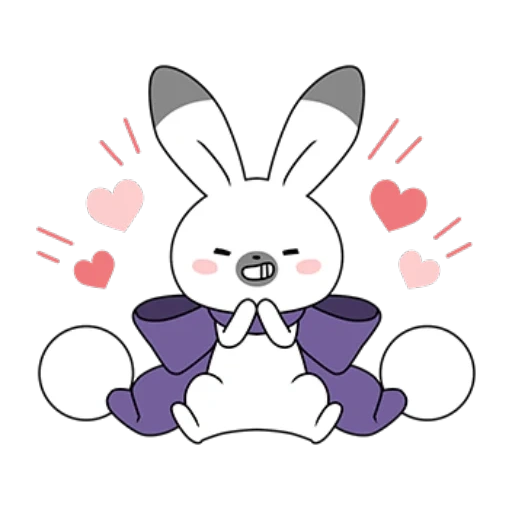 Telegram sticker  rabbit, little rabbit, cute rabbit, a sketch of a rabbit, betty meng rabbit,