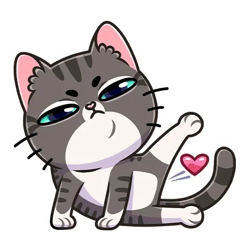 Telegram sticker  cat, mulkes, lovely,