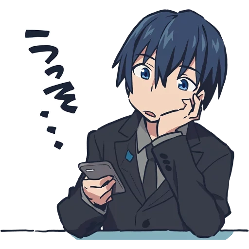 Telegram sticker  hiro dear in franks, anime characters, anime boys, hiro franks anime, hiro anime,