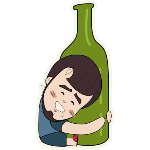Telegram sticker  bottle, alcohol, wine bottle, the character in the wine bottle,