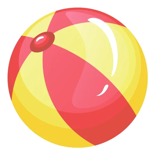 Telegram sticker  ball, the ball clipart, beach ball, ball children's clipart, the ball is yellow red,