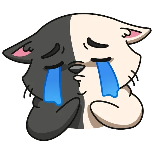 Telegram sticker  cat, lovely, crying cat, emoji discord cat,