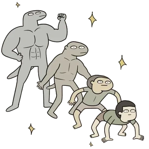 Telegram sticker  meme, funny, the posture is funny, human evolution, how to talk to short people,