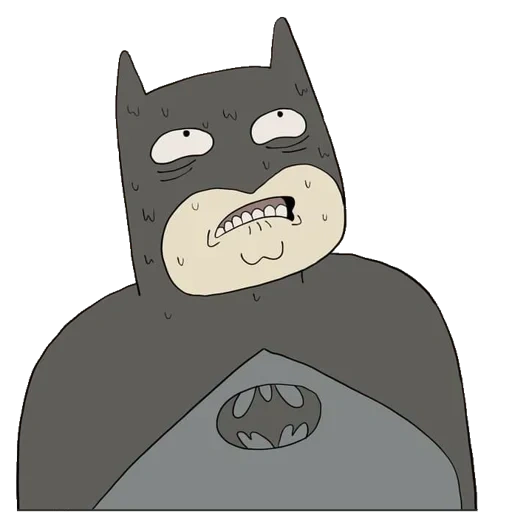 Telegram sticker  batman, batman, batman, dead batman, batman cartoon style,
