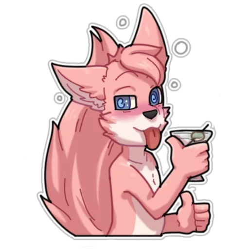 Telegram sticker  fox, anime, marie kitsune, yae miko fox,