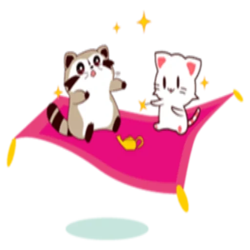Telegram sticker  cat, cat, raccoon background, cute kittens, sleeping kitten,