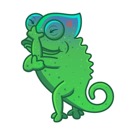 Telegram sticker  chameleon, shtosh chameleon, chameleon lizard, green chameleon,