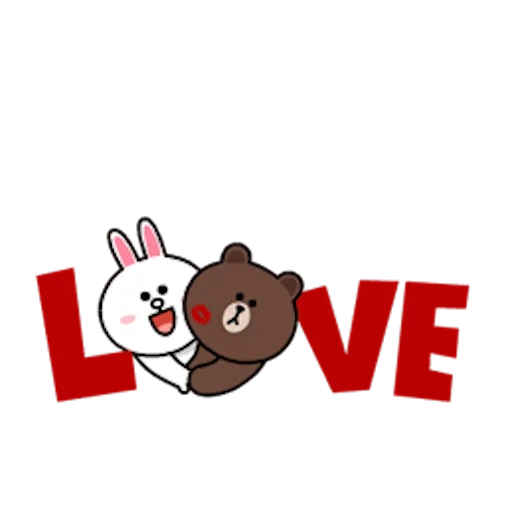 Telegram sticker  cony, brown cony, line brown, line friends cony, line cony and brown,