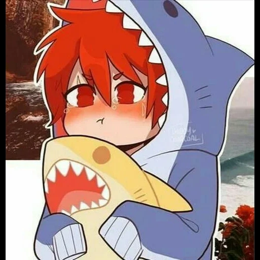 Telegram sticker  anime cute, anime guys, kirishima shark, kirishima shark, my heroic academy,