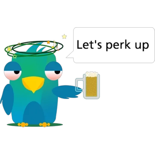 Telegram sticker  thermos cup, parrot, perry platypus, twitter ad, bird twitter art,