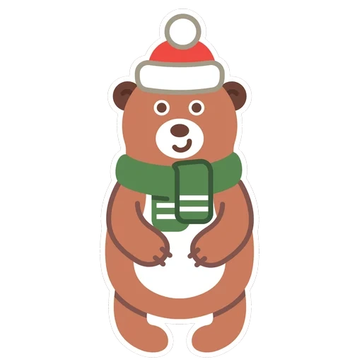 Telegram sticker  bear, new year's, bear brown, bear brown, niue 2021 sticker,