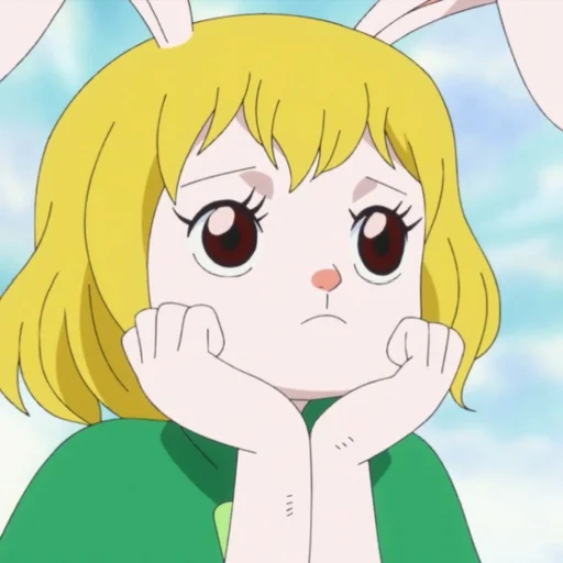 Telegram sticker  one piece, van pis rabbit, one piece anime, anime characters, one piece carrot,