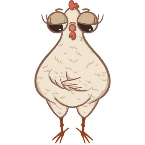 Telegram sticker  chicken, chicken stripes, funny cartoon chicken,