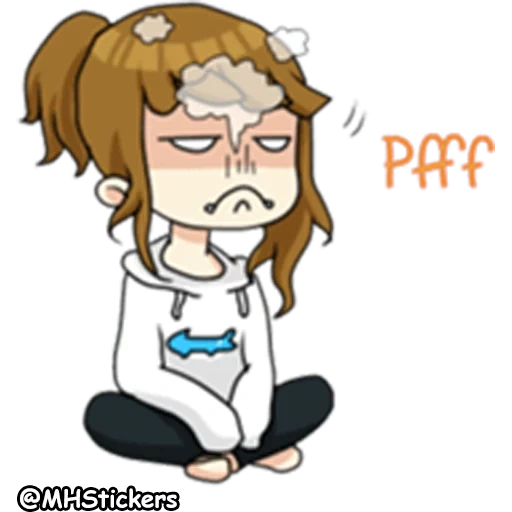 Telegram sticker  anime, animation, cartoon characters, the characters are funny,