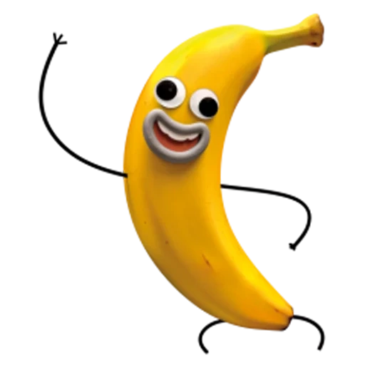 Telegram sticker  banana joe, mr banana, cheerful banana, umg banana joe, banana character,
