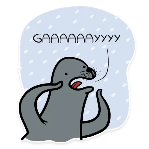 Telegram sticker  meme seal, the seal with the hands of the meme,