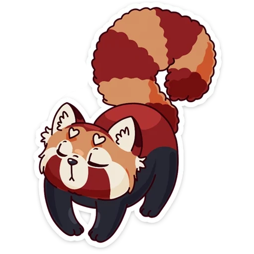 Telegram sticker  micu raccoon, panda miku, red panda, pandoch kamiku,