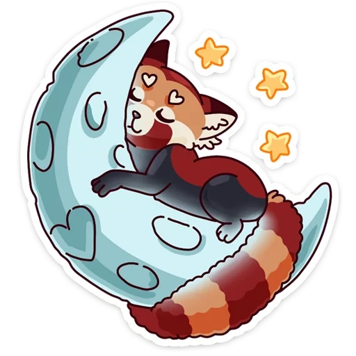 Telegram sticker  fox, panda miku, papi the fox, pandoch kamiku,