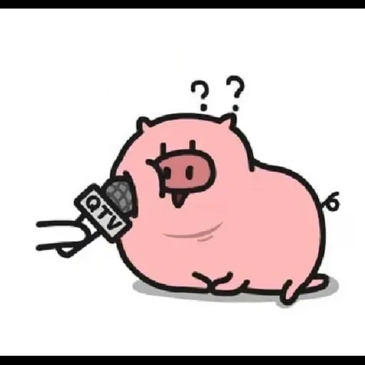 Telegram sticker  pig, piggy, the pig is sweet, pink pig, pig pig,