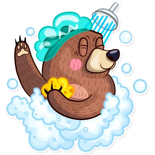 Telegram sticker  bear, bear, dear bear, lovely bears, bear to soap foam,