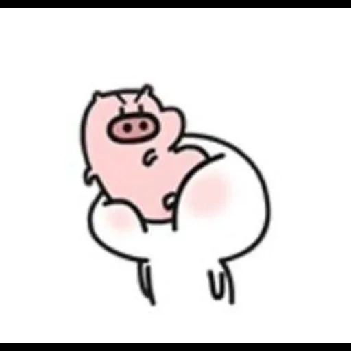 Telegram sticker  pig, piggy, pump pig, pink elephant, pig drawing,