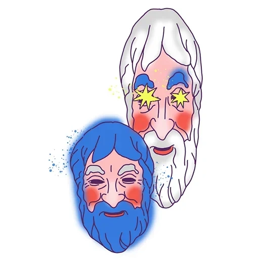 Telegram sticker  new year, grandfather's mask,