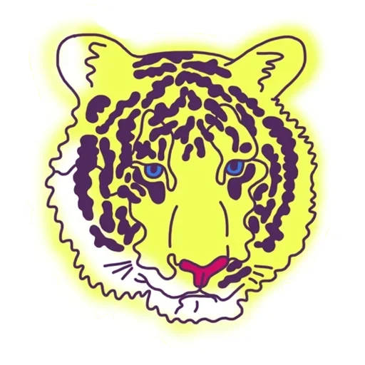 Telegram sticker  tiger, tiger's head, lsu tigers tiger,