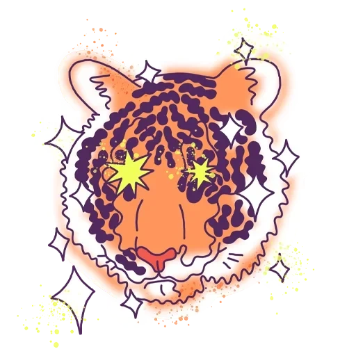 Telegram sticker  cat, tiger's head, lsu tigers tiger,