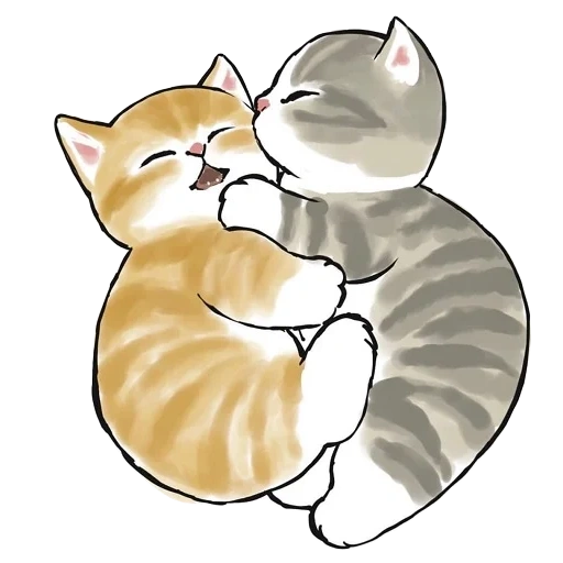 Telegram sticker  mofu sand, mofusand cats, cute cat drawings, cute cats drawings, drawings of cute cats,