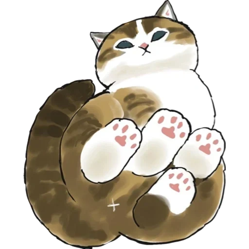 Telegram sticker  cats mofu sand 3, cats mofu sand 2, illustration of a cat, drawings of cute cats,