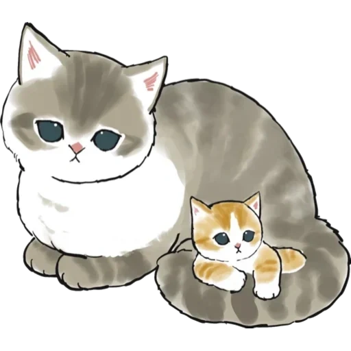 Telegram sticker  kitten illustration, cats cute drawings, cattle cute drawings, drawings of cute cats,