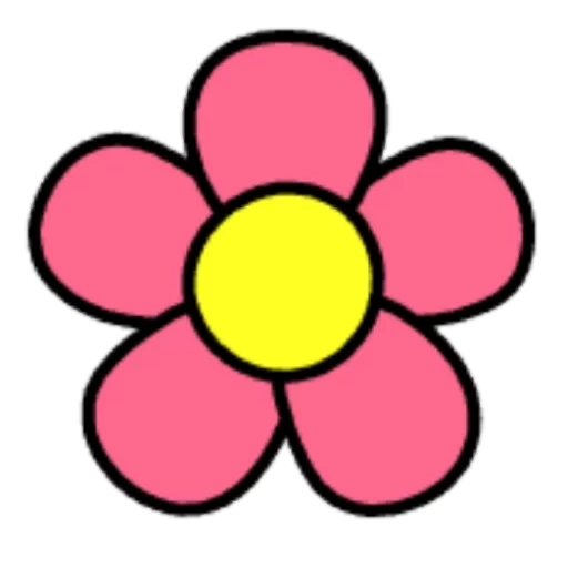 Telegram sticker  floret, petals, pink daisy, floret, flower cartoon,