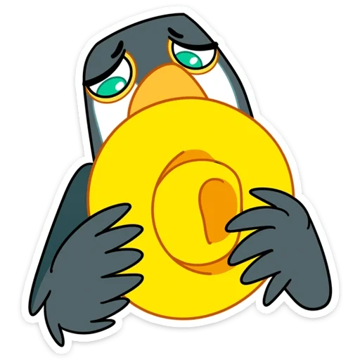 Telegram sticker  crow, toucan,