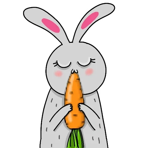 Telegram sticker  rabbit carrot, little rabbit carrot, lovely rabbit pattern, cute little rabbit carrot, sketch of carrot and rabbit,