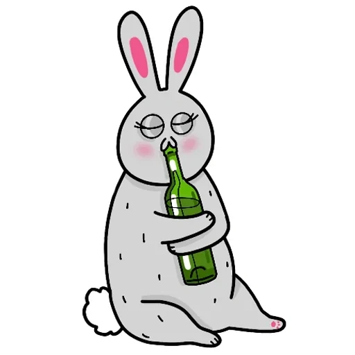 Telegram sticker  rabbit, fat man, little rabbit is funny,