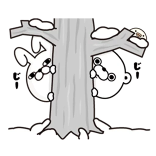 Telegram sticker  mission, coloring, in the tree, illustration, coloring of old trees,