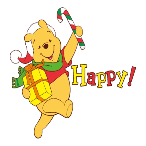 Telegram sticker  pooh, pooh pooh, winnie the pooh, winnie the fluff is new, winnie pukh new year srisovka,