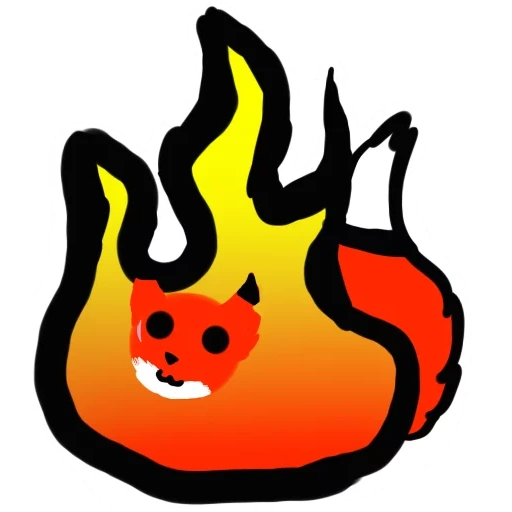 Telegram sticker  fire, smiling face fire, fire symbol, flame icon, badge lamp,