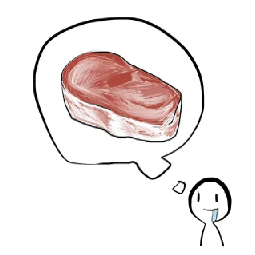 Telegram sticker  meat, steak, raw meat, piece of meat, a piece of meat is cartoony,