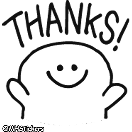 Telegram sticker  thanks, gambar animasi, the clipart of thanks, english text,